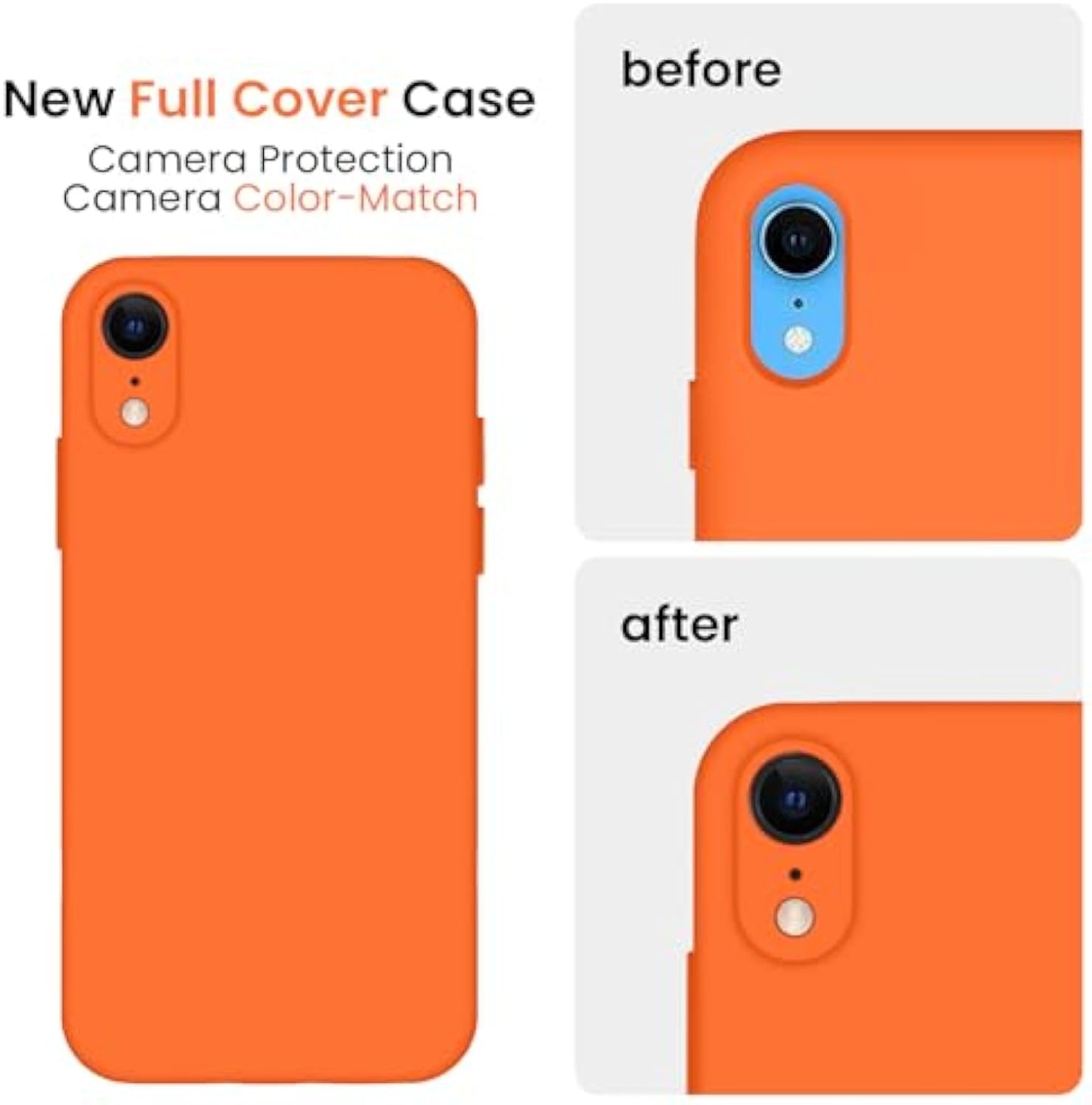 SupShell™️ Minimalist Silicone Phone Case Series for iPhone XR, Neon Orange