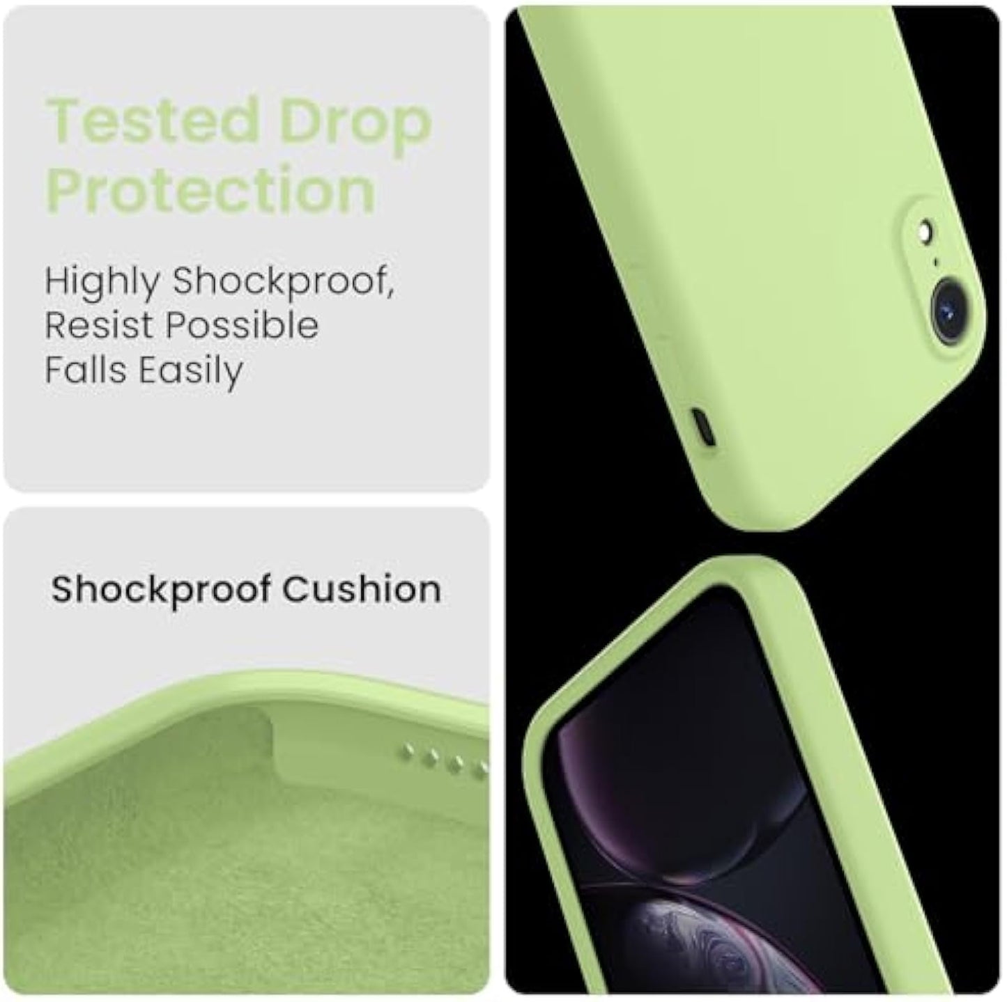 SupShell™️ Minimalist Silicone Phone Case Series for iPhone XR, Tea Green