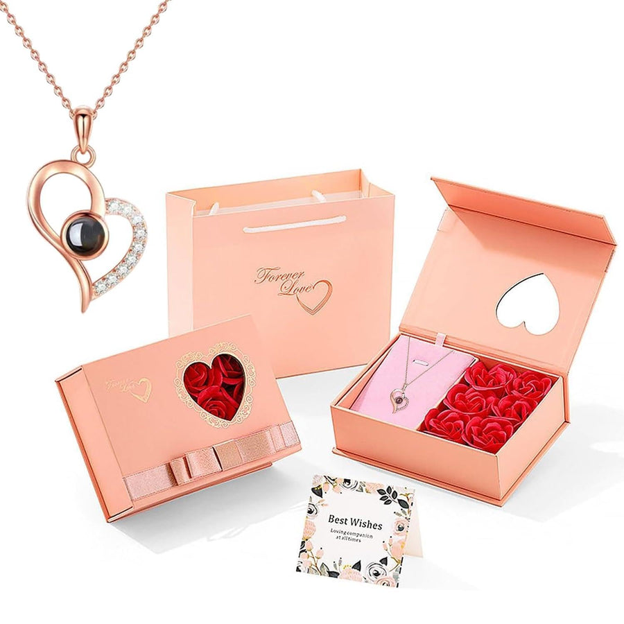 Mangalmay Rose Flower Premium Box with Necklace (🔥Gift for Beloved One🔥)