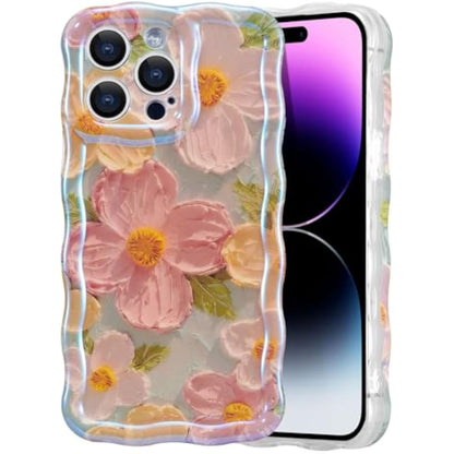 SupShell™️ TPU Oil Painting Printed Flower Case Series for iPhone 15 Pro Max, Green