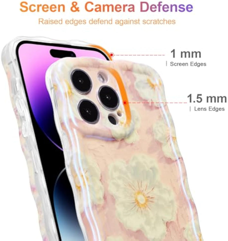 SupShell™️ TPU Oil Painting Printed Flower Case Series for iPhone 15 Pro Max, Light Pink - Supshell