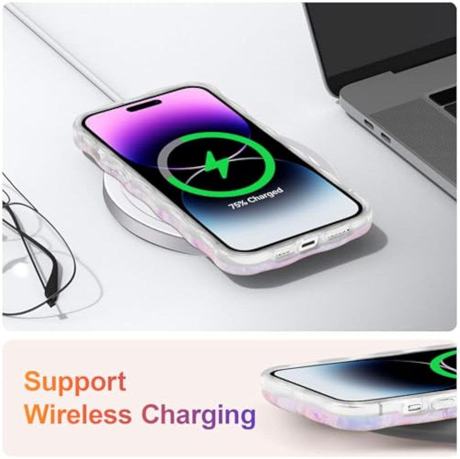 SupShell™️ TPU Oil Painting Printed Flower Case Series for iPhone 15 Pro Max, Light Pink - Supshell