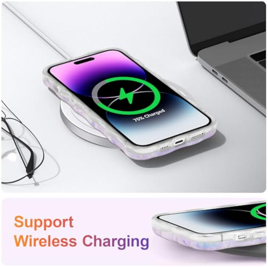 SupShell™️ TPU Oil Painting Printed Flower Case Series for iPhone 15 Pro Max, Light Purple - Supshell