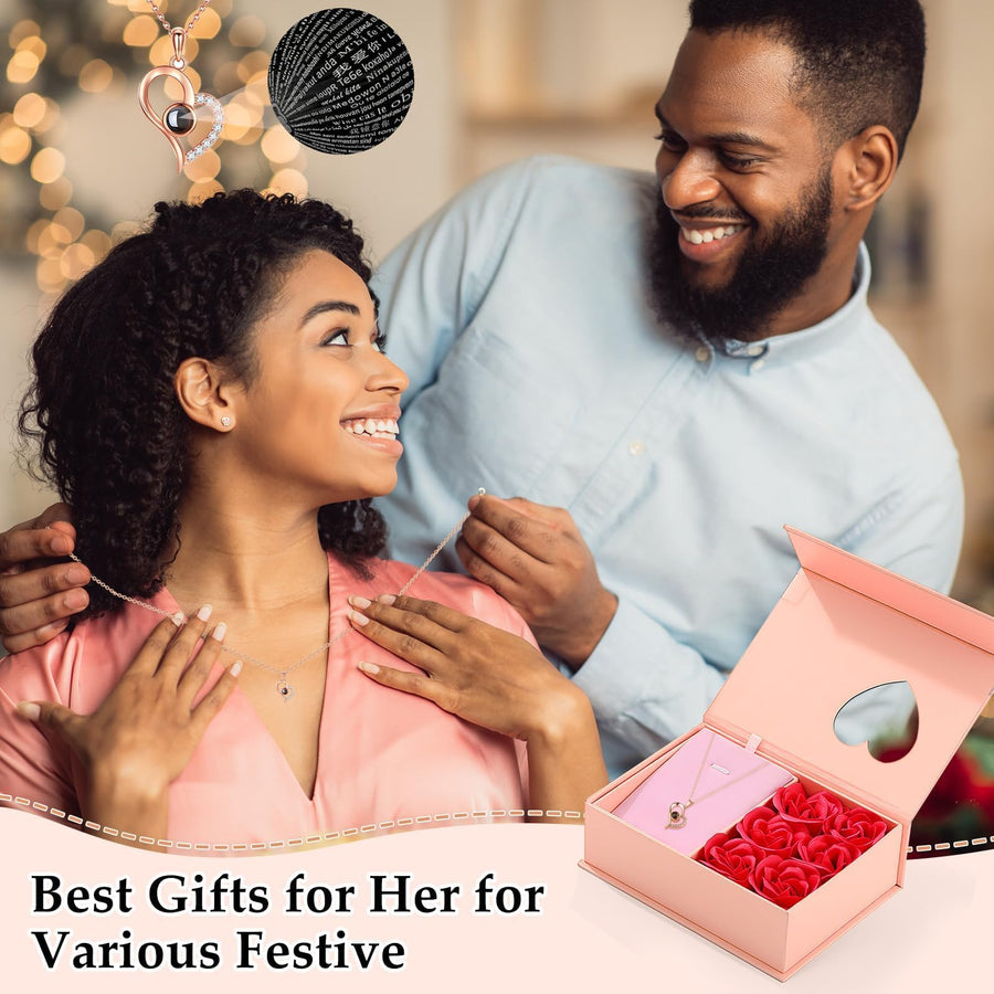 Mangalmay Rose Flower Premium Box with Necklace (🔥Gift for Beloved One🔥)