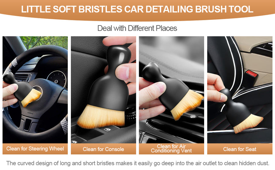 Scratch-Free Car Cleaning Brush with Cover – Soft Bristle Duster for Interior, Vents, Home