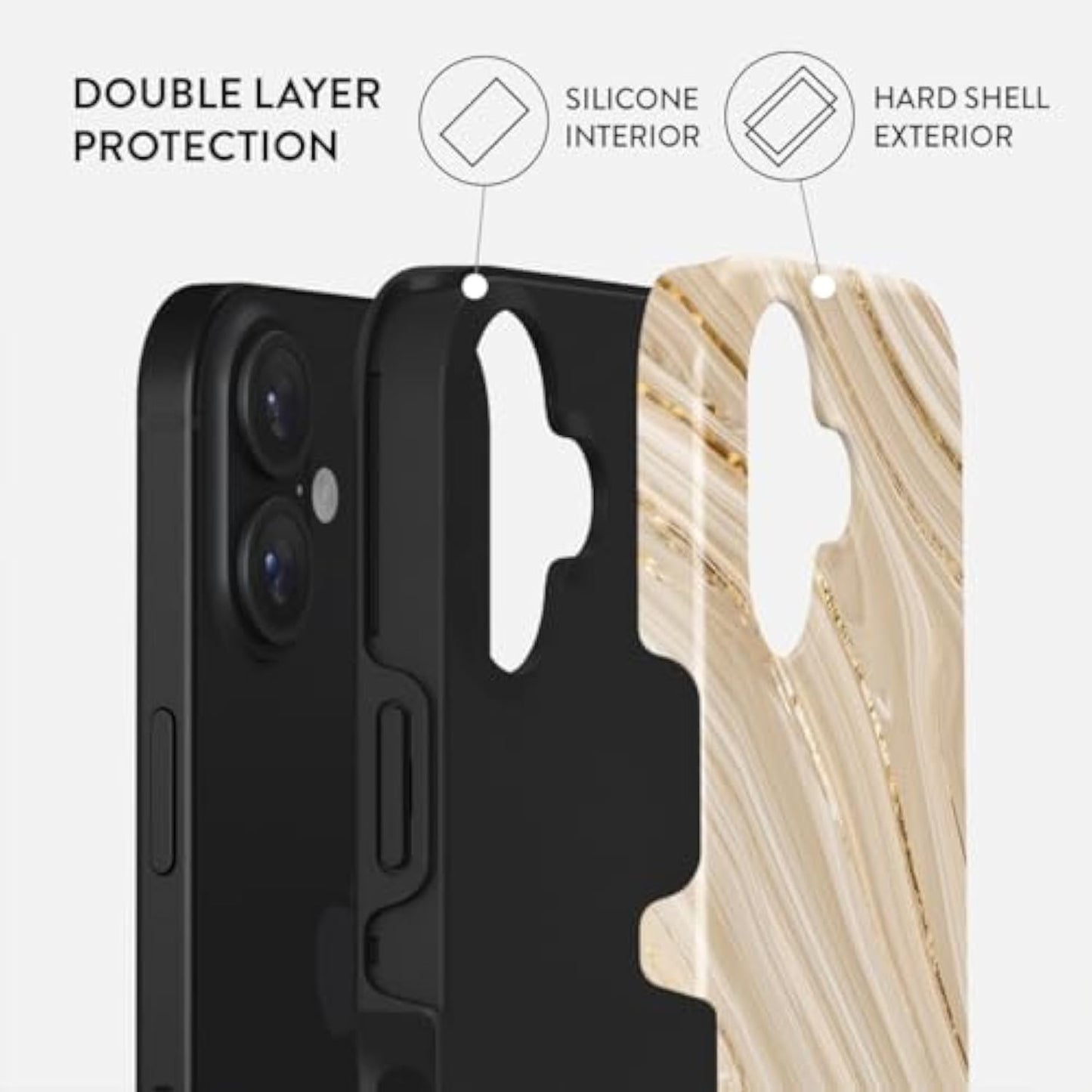 SupShell™️ Silicone Marble Textures Phone Case Series for iPhone 16, 15, 14, 13, 12, Full Glam