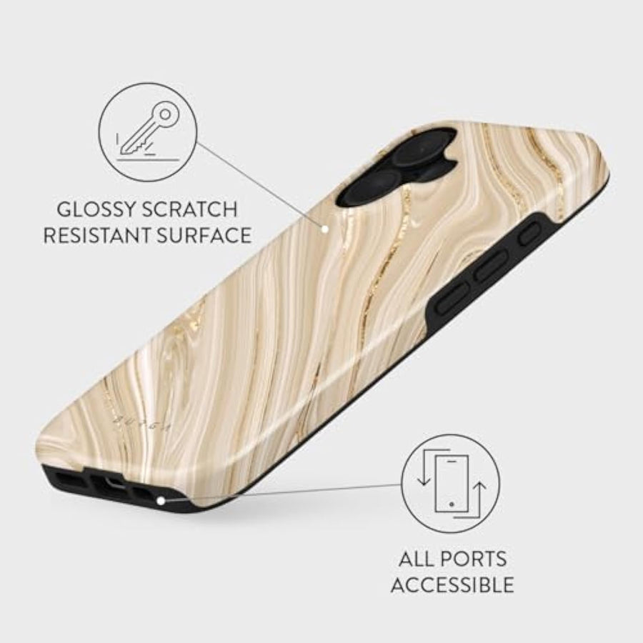 SupShell™️ Silicone Marble Textures Phone Case Series for iPhone 16, 15, 14, 13, 12, Full Glam - Supshell