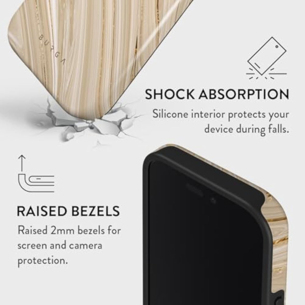 SupShell™️ Silicone Marble Textures Phone Case Series for iPhone 16, 15, 14, 13, 12, Full Glam - Supshell