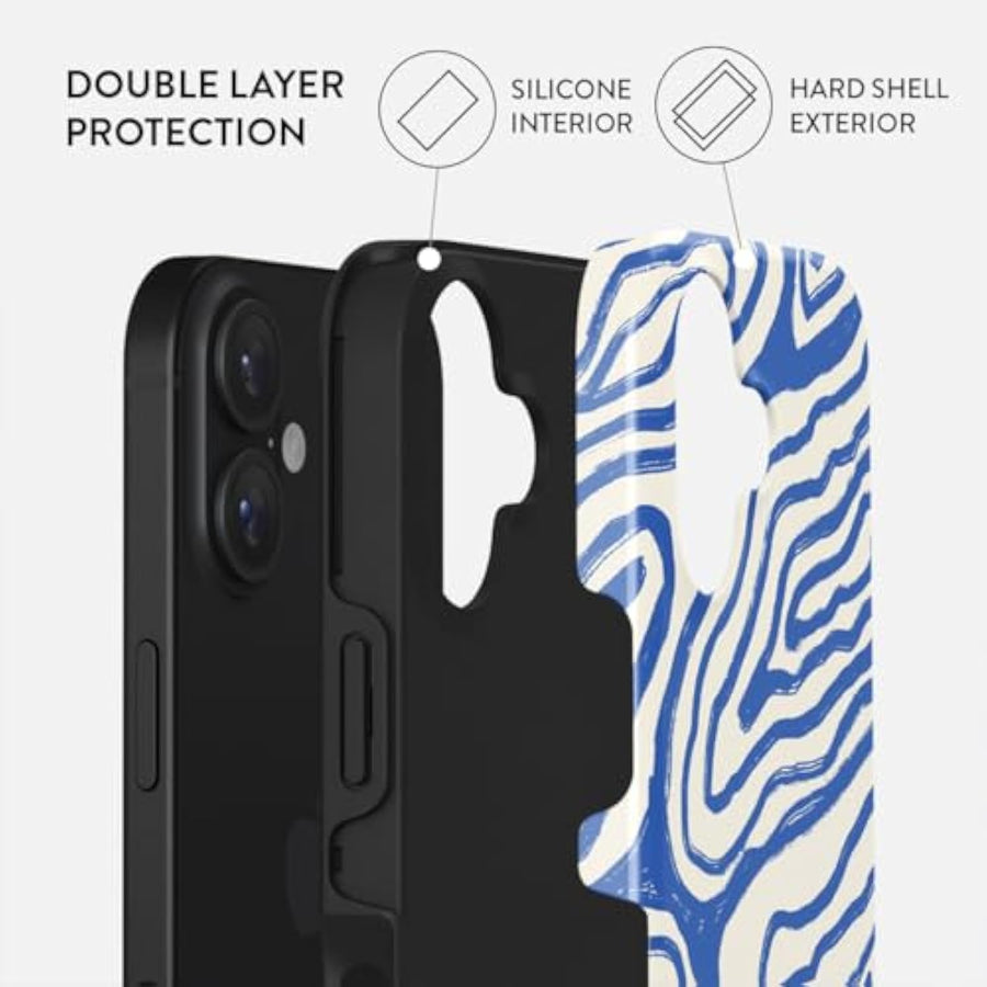 SupShell™️ Silicone Marble Textures Phone Case Series for iPhone 16, 15, 14, 13, 12, Seven Seas - Supshell
