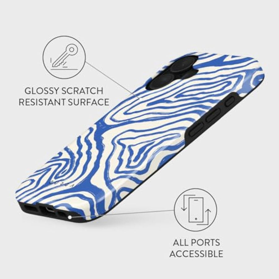 SupShell™️ Silicone Marble Textures Phone Case Series for iPhone 16, 15, 14, 13, 12, Seven Seas - Supshell