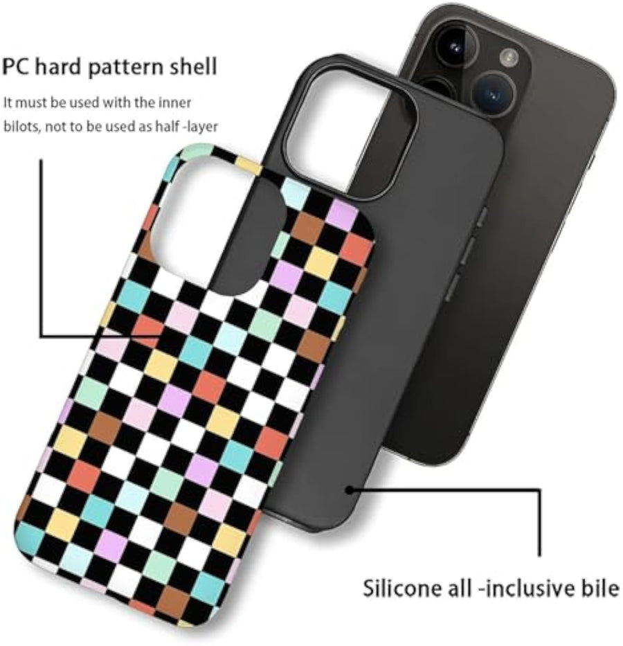 SupShell™️ TPU Geometric Pattern Case Series Compatible with iPhone Series, Checkerboard - Supshell