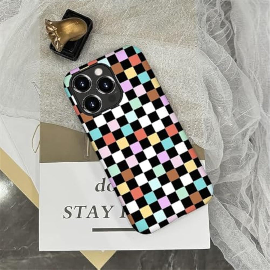 SupShell™️ TPU Geometric Pattern Case Series Compatible with iPhone Series, Checkerboard - Supshell