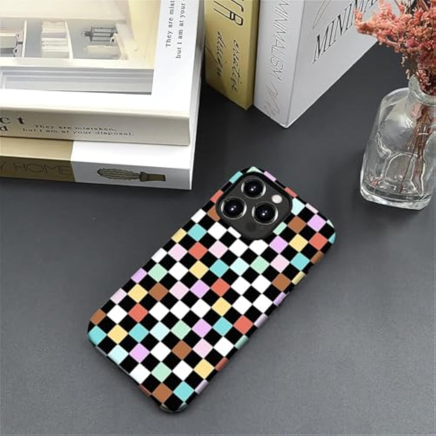 SupShell™️ TPU Geometric Pattern Case Series Compatible with iPhone Series, Checkerboard - Supshell