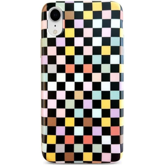 SupShell™️ TPU Geometric Pattern Case Series Compatible with iPhone XR, Colorful Chessboard