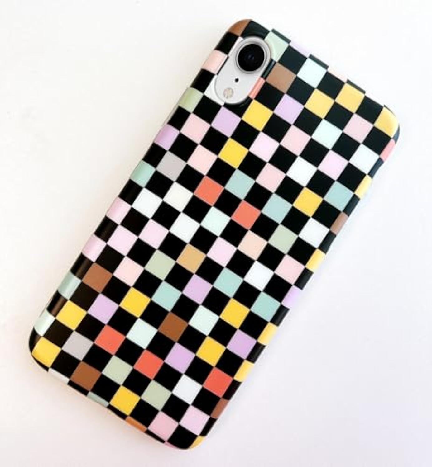 SupShell™️ TPU Geometric Pattern Case Series Compatible with iPhone XR, Colorful Chessboard