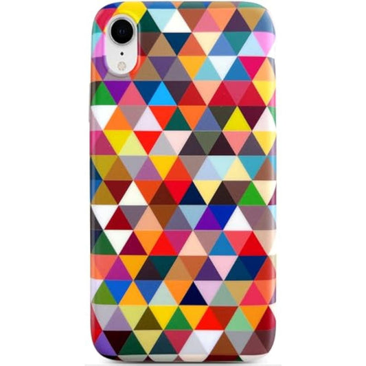 SupShell™️ TPU Geometric Pattern Case Series Compatible with iPhone XR, Abstract Colorful Grid