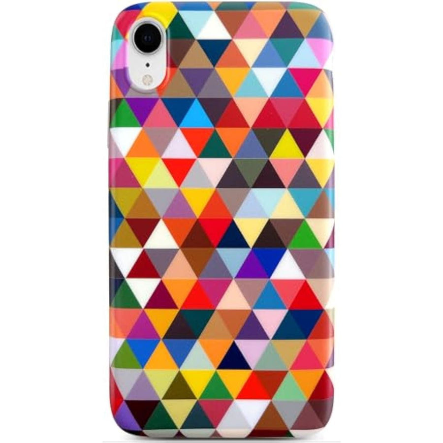 SupShell™️ TPU Geometric Pattern Case Series Compatible with iPhone XR, Abstract Colorful Grid - Supshell