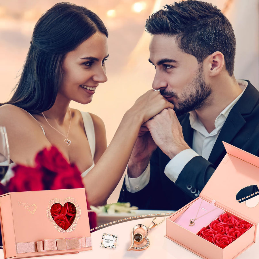 Mangalmay Rose Flower Premium Box with Necklace (🔥Gift for Beloved One🔥)