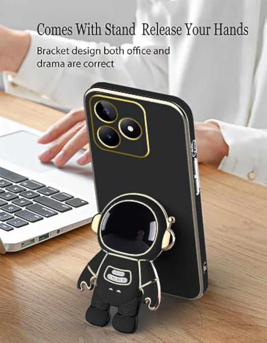 SupShell™️ Silicone Cute Astronaut Case Series Compatible with Realme Note 50, Black - Supshell