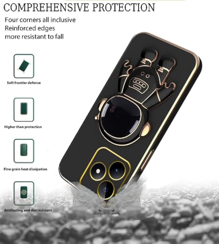 SupShell™️ Silicone Cute Astronaut Case Series Compatible with Realme Note 50, Black - Supshell