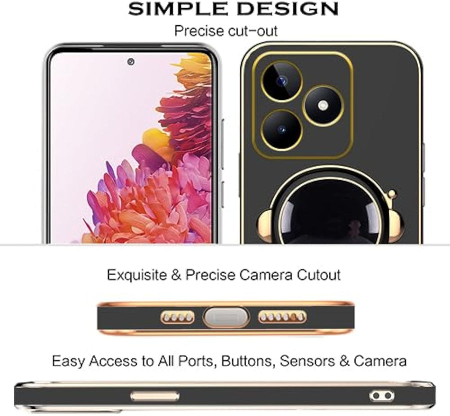 SupShell™️ Silicone Cute Astronaut Case Series Compatible with Realme Note 50, Black - Supshell