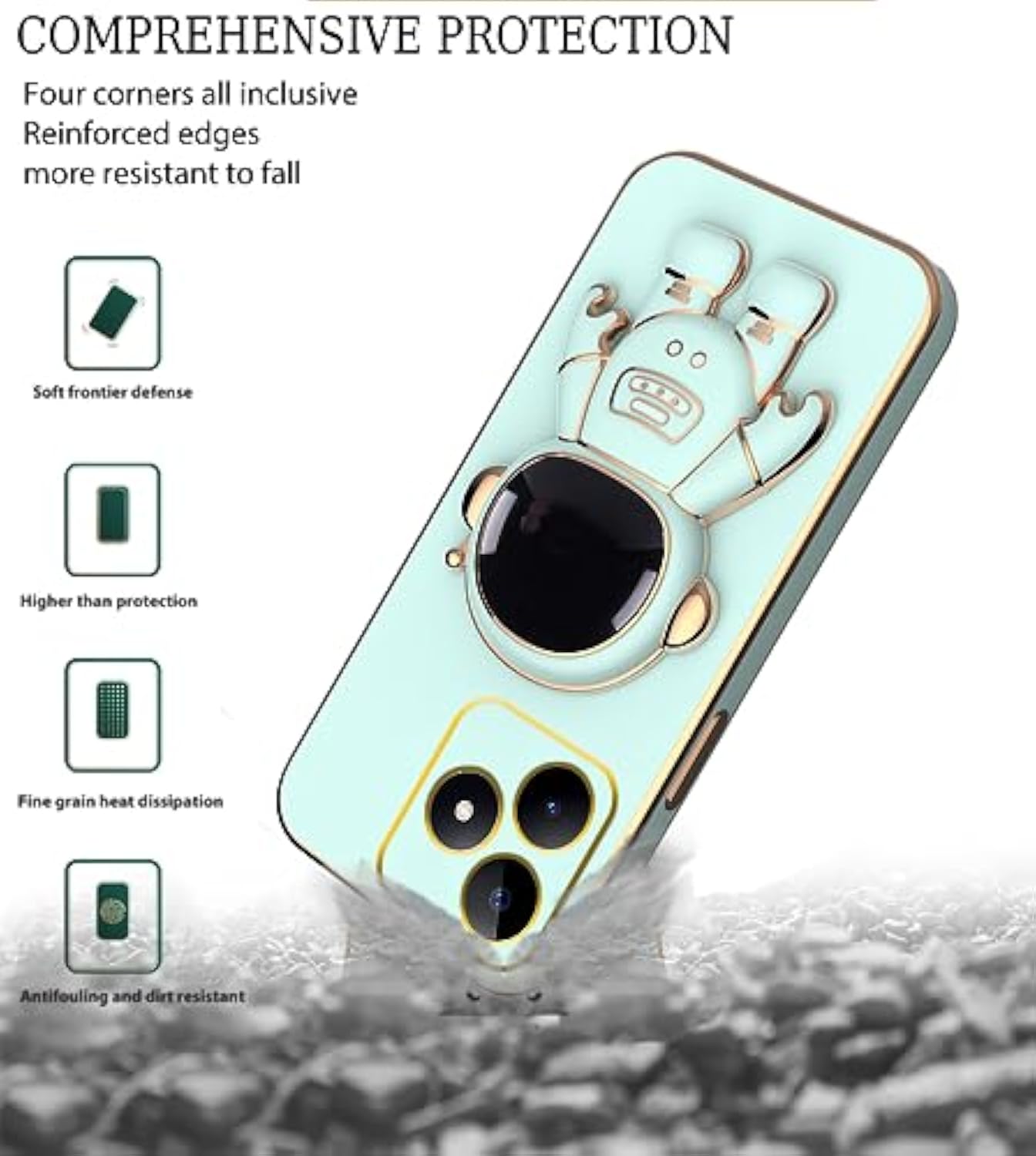 SupShell™️ Silicone Cute Astronaut Case Series Compatible with Realme Note 50, Green