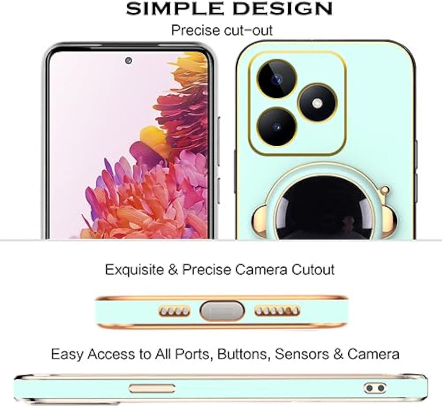 SupShell™️ Silicone Cute Astronaut Case Series Compatible with Realme Note 50, Green - Supshell