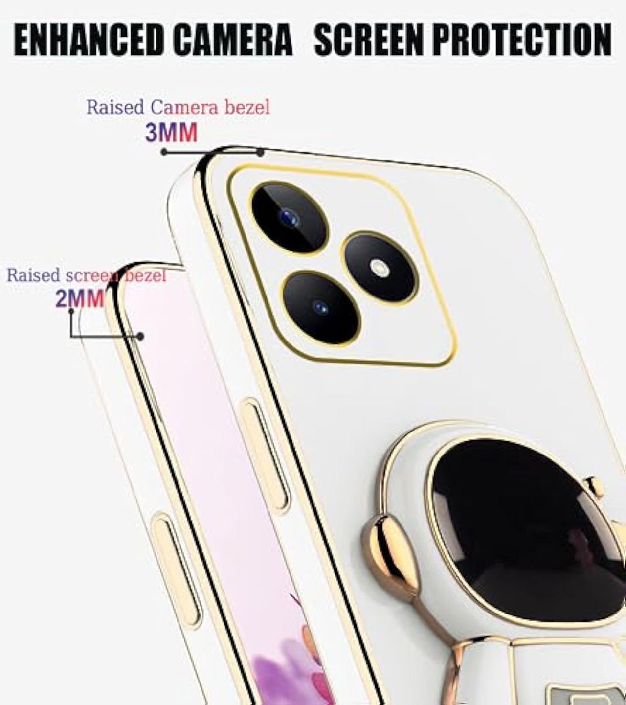 SupShell™️ Silicone Cute Astronaut Case Series Compatible with Realme Note 50, White - Supshell