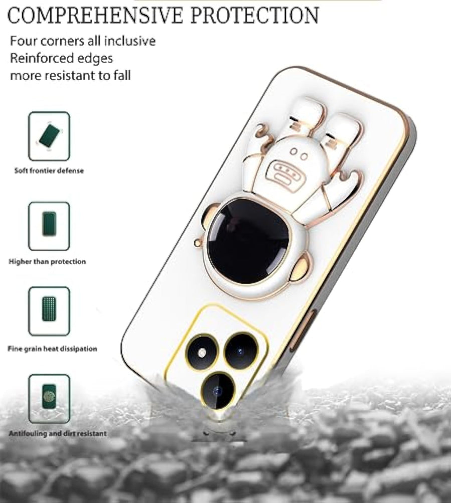 SupShell™️ Silicone Cute Astronaut Case Series Compatible with Realme Note 50, White - Supshell