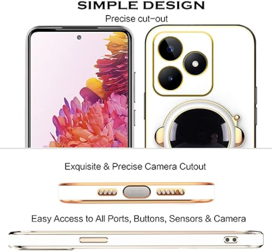 SupShell™️ Silicone Cute Astronaut Case Series Compatible with Realme Note 50, White - Supshell