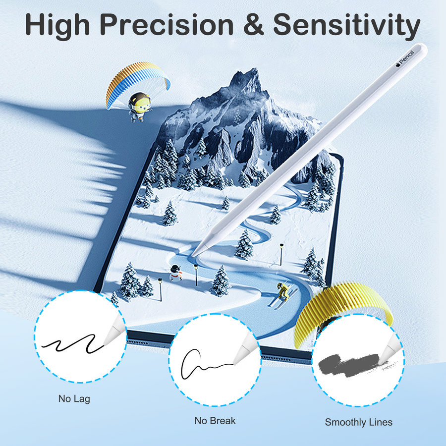 6-Piece Apple Pencil Tips for Apple Pencil 2nd/1st Generation and Apple Pencil Pro/USB-C, Durable Highly Sensitive Precise POM Replacement Tip for iPad Pro/Mini/Air