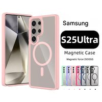 Suitable for Samsung s25ultra mobile phone case Silver Shield transparent magnetic mobile phone case two in one anti-fall PCTPU - Supshell