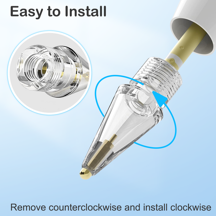 6-Piece Apple Pencil Tips for Apple Pencil 2nd/1st Generation and Apple Pencil Pro/USB-C, Durable Highly Sensitive Precise POM Replacement Tip for iPad Pro/Mini/Air