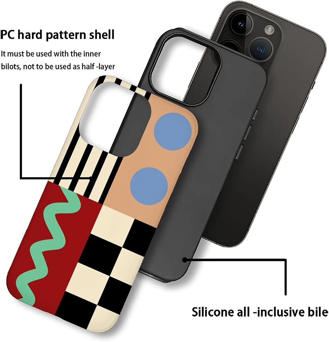 SupShell™️ TPU Geometric Pattern Case Series Compatible with iPhone Series, Stitching