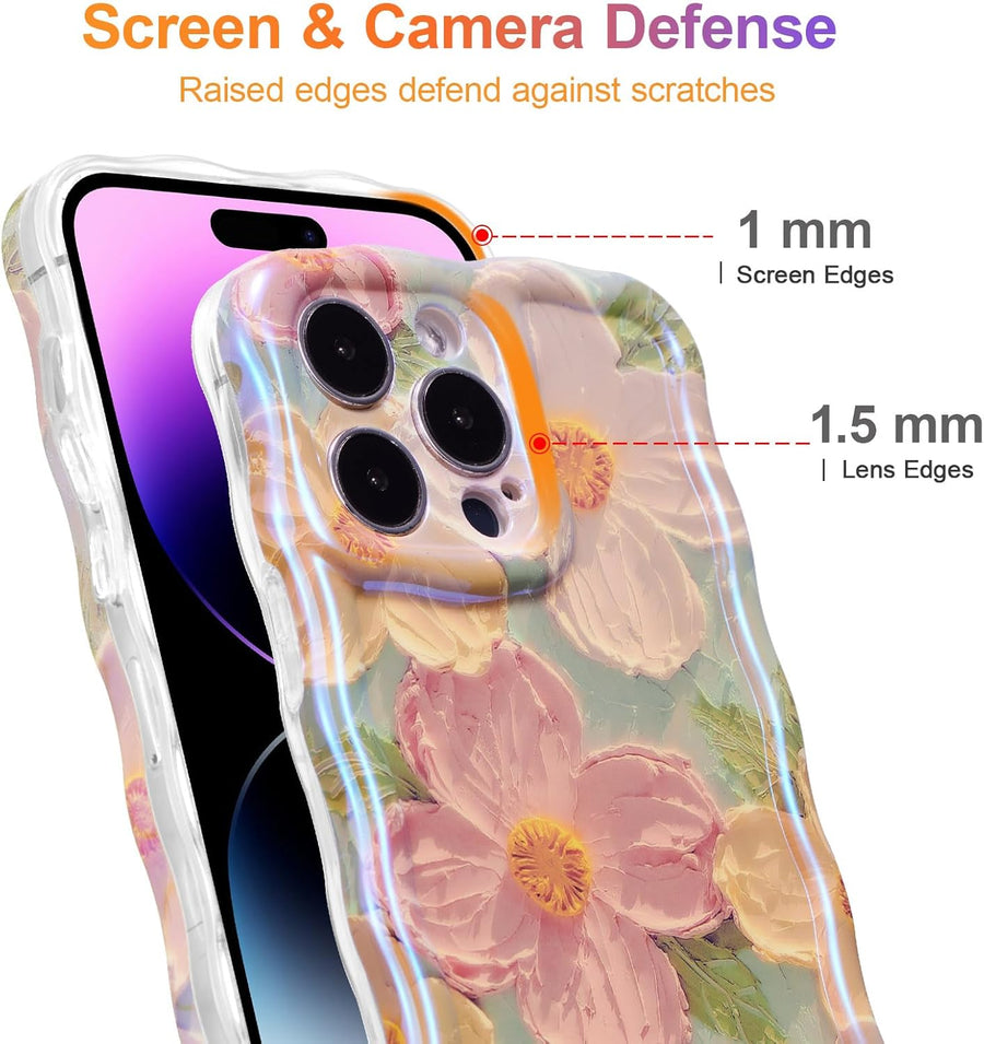 SupShell™️ TPU Oil Painting Printed Flower Case Series for iPhone 15 Pro Max, Green - Supshell