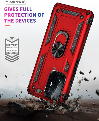 SupShell™️ TPU Military Protection Shockproof Rugged Armor Case Series for Mi 11T / 11T Pro, Red