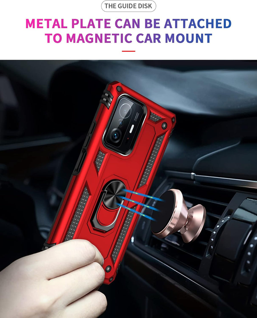 SupShell™️ TPU Military Protection Shockproof Rugged Armor Case Series for Mi 11T / 11T Pro, Red - Supshell