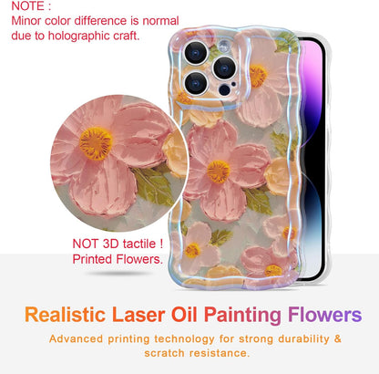 SupShell™️ TPU Oil Painting Printed Flower Case Series for iPhone 15 Pro Max, Green