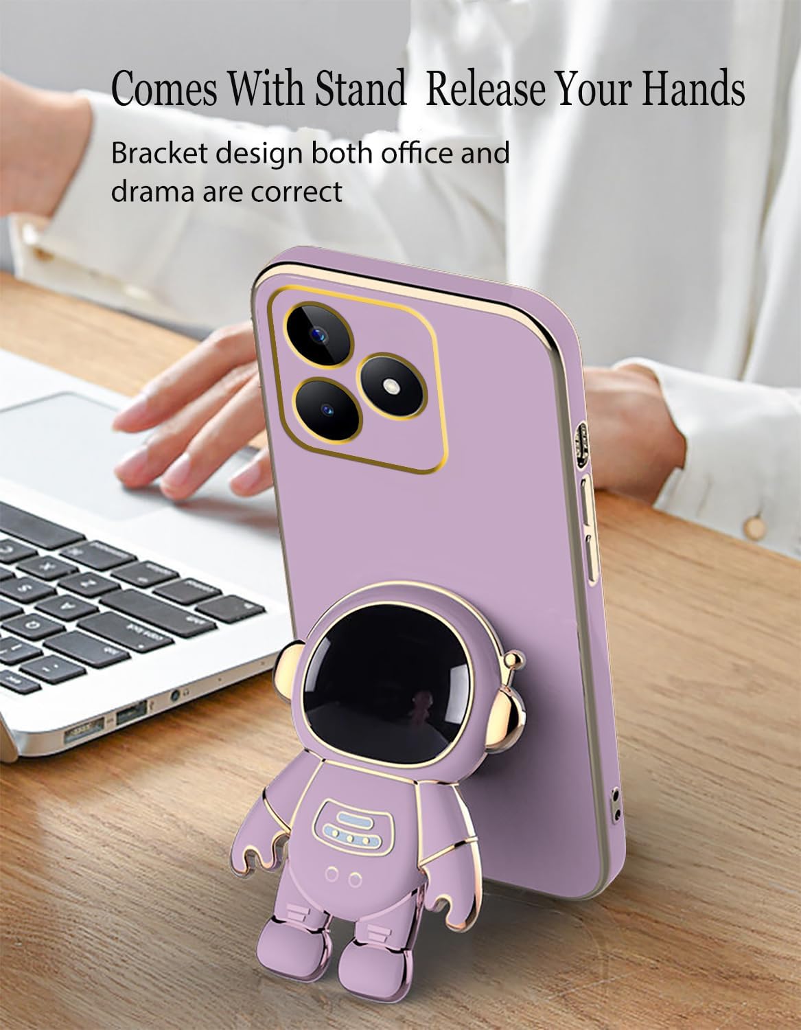 SupShell™️ Silicone Cute Astronaut Case Series Compatible with Realme Note 50, Purple