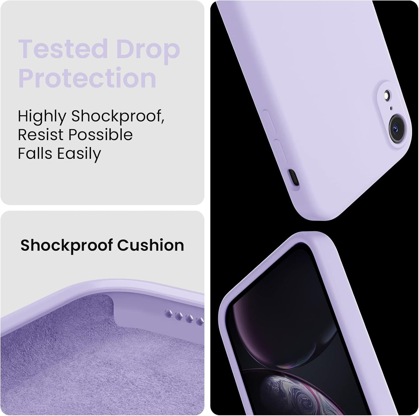 SupShell™️ Minimalist Silicone Phone Case Series for iPhone XR, Clove Purple