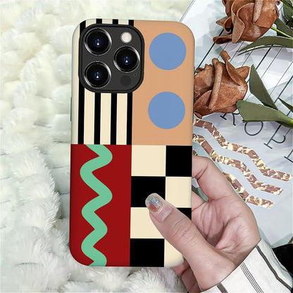 SupShell™️ TPU Geometric Pattern Case Series Compatible with iPhone Series, Stitching