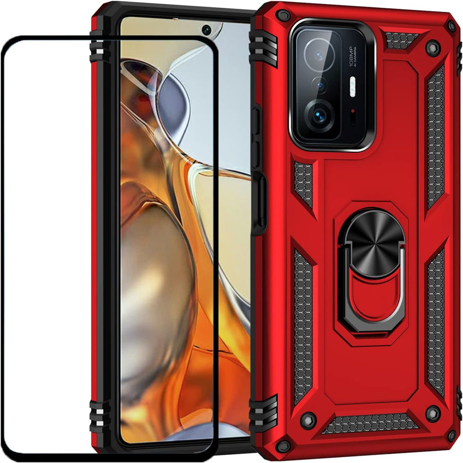 SupShell™️ TPU Military Protection Shockproof Rugged Armor Case Series for Mi 11T / 11T Pro, Red - Supshell