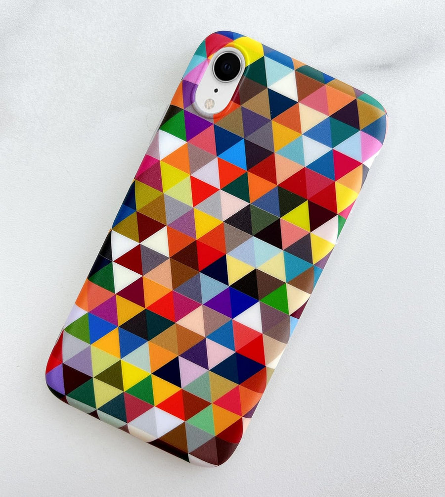 SupShell™️ TPU Geometric Pattern Case Series Compatible with iPhone XR, Abstract Colorful Grid - Supshell