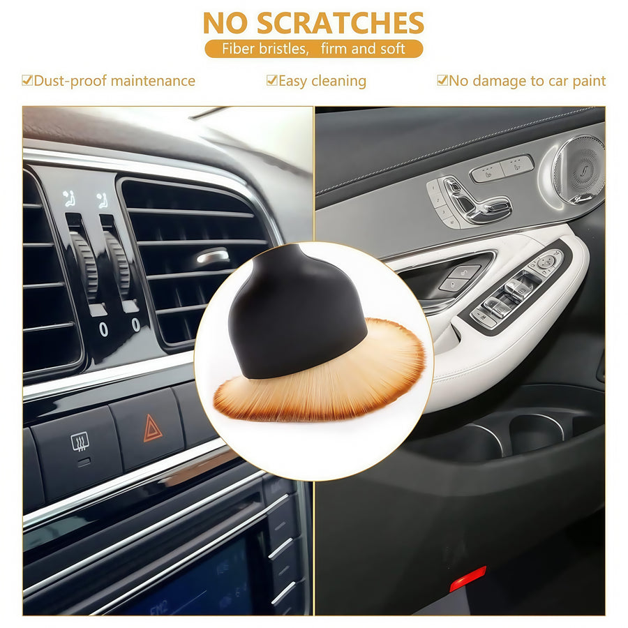 Scratch-Free Car Cleaning Brush with Cover – Soft Bristle Duster for Interior, Vents, Home