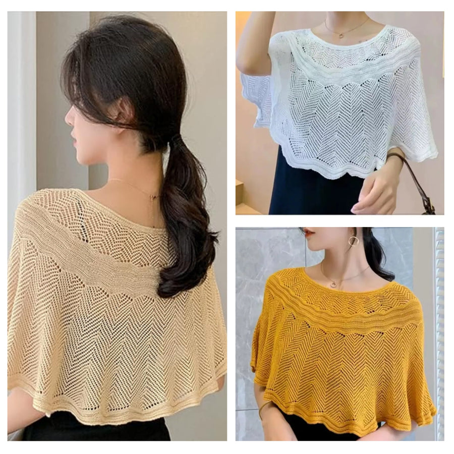 Knitted Sun-proof Shawl (🔥Gift Pearl Clips 1pcs🔥)