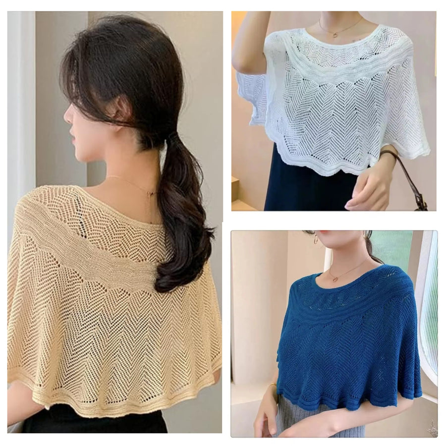 Knitted Sun-proof Shawl (🔥Gift Pearl Clips 1pcs🔥)