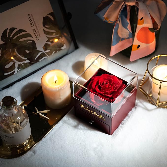 Mangalmay Rose Flower Premium Box with Necklace (🔥Gift for Beloved One🔥)