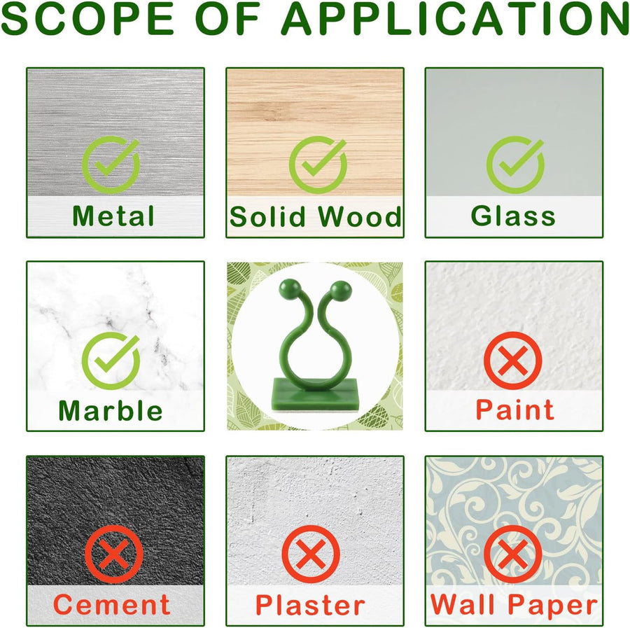 Plant Climbing Self Adhesive Wall Clips [30/60 Clips Set]