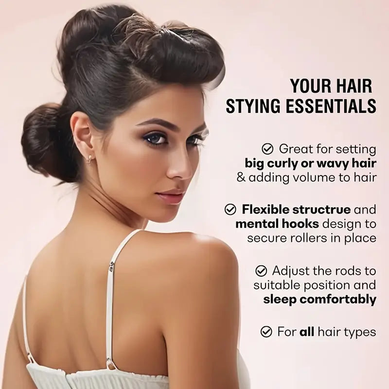 Heatless Hair Curler for Women - Flexible Curling Rod with Hook Satin Rollers for All Hair Types