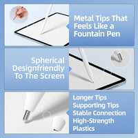6-Piece Apple Pencil Tips for Apple Pencil 2nd/1st Generation and Apple Pencil Pro/USB-C, Durable Highly Sensitive Precise POM Replacement Tip for iPad Pro/Mini/Air